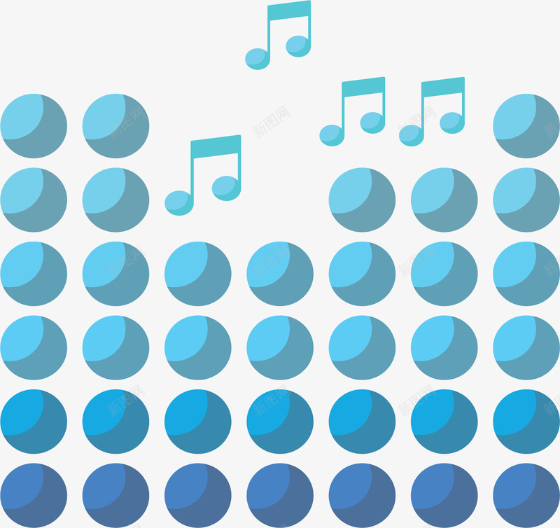 蓝色气泡声音波纹矢量图ai免抠素材_新图网 https://ixintu.com 声波 矢量png 矢量图 蓝色声波 蓝色气泡 音波 音符 音量波动