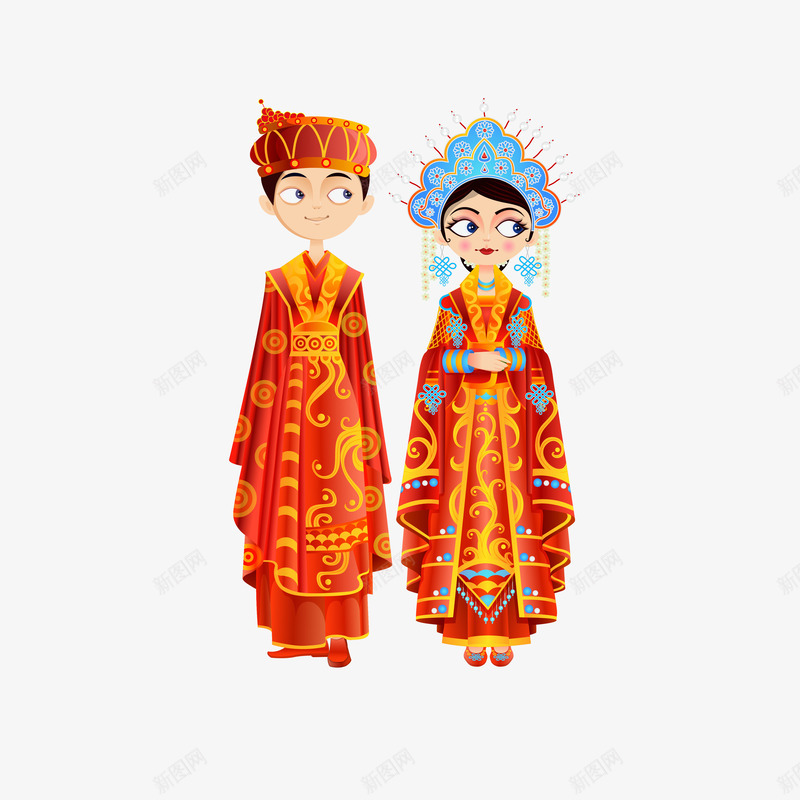 结婚人物矢量图ai免抠素材_新图网 https://ixintu.com AI 人物下载 免抠 结婚 矢量图