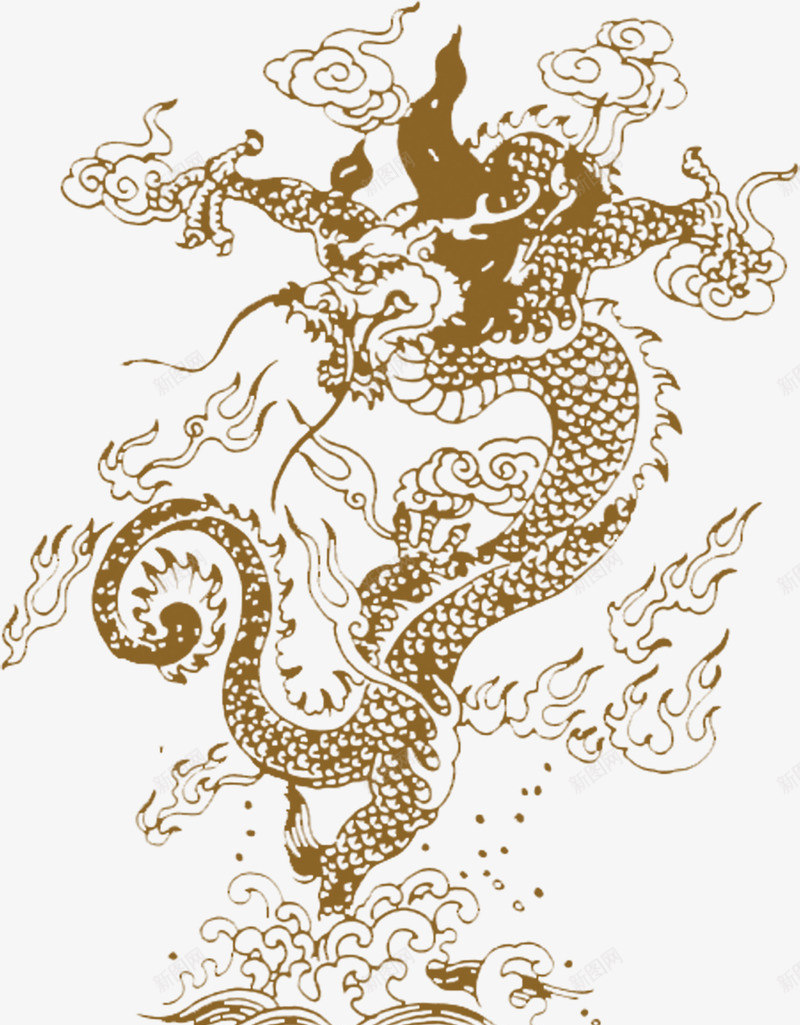中国风龙纹元旦花纹png免抠素材_新图网 https://ixintu.com 元旦 国风 花纹
