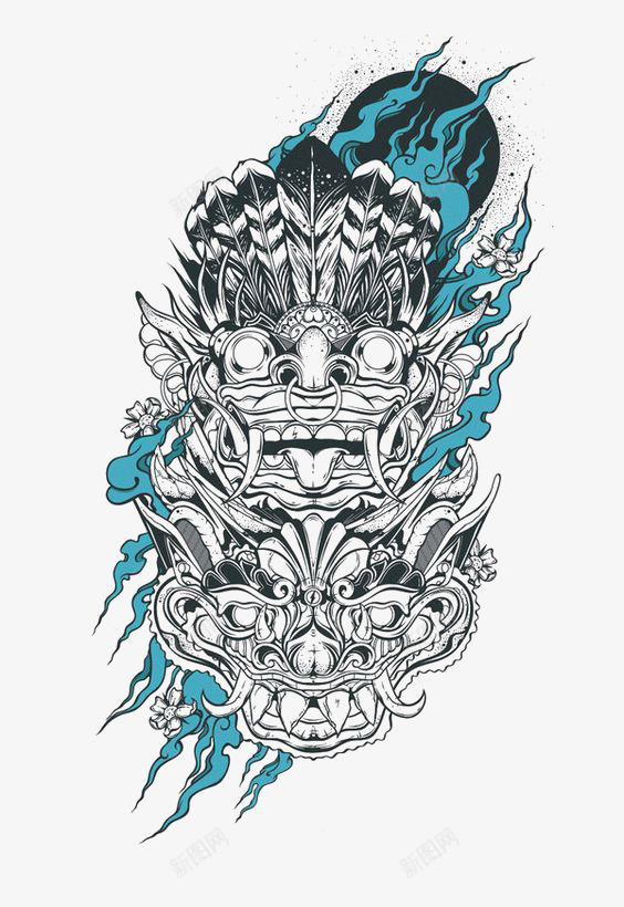 中国风年兽png免抠素材_新图网 https://ixintu.com 图腾 年兽 年兽免扣PNG 民族风 火麒麟 麒麟
