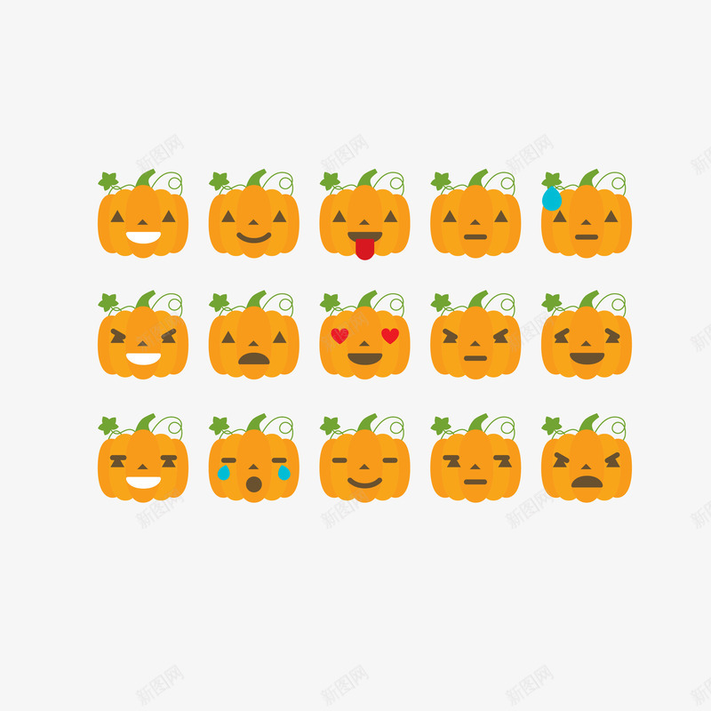 EMOJI卡通南瓜表情包矢量图ai免抠素材_新图网 https://ixintu.com EMOJI 万圣节 万圣节南瓜 南瓜 南瓜表情包 卡通 可爱 小南瓜 矢量EMOJI 矢量图