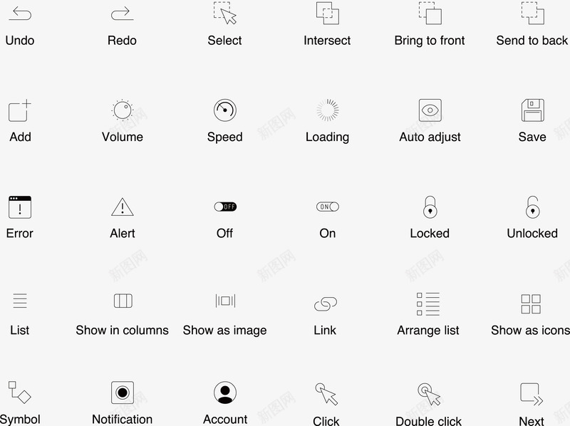 ui界面交互标icon图标png_新图网 https://ixintu.com ico icon ui界面 交互 矢量图标 线型