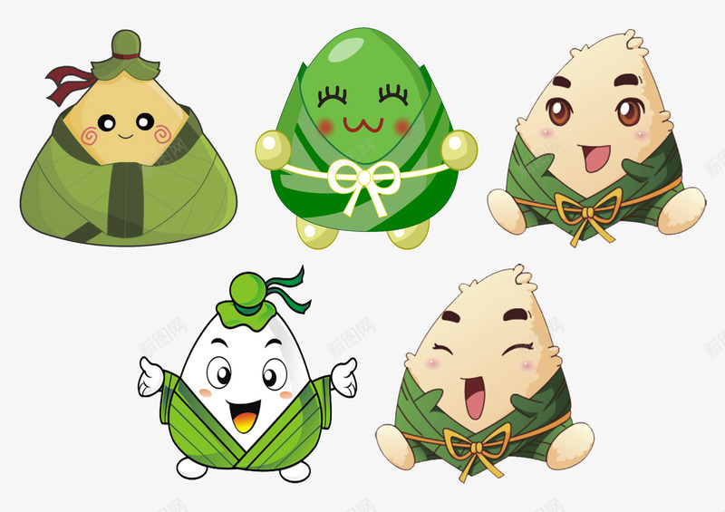 可爱粽子表情卡通手绘图png免抠素材_新图网 https://ixintu.com 卡通手绘 可爱 端午节 粽子 表情