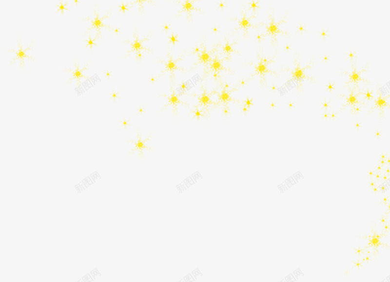 黄色星光卡通元旦png免抠素材_新图网 https://ixintu.com 元旦 卡通 星光 黄色
