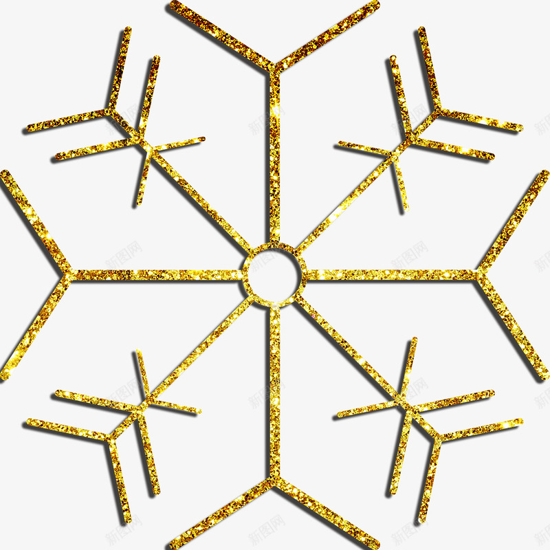 金色雪花效果png免抠素材_新图网 https://ixintu.com 亮片 金光闪闪 金粉 金粉效果 金色光斑 闪光片 闪光粉 雪花