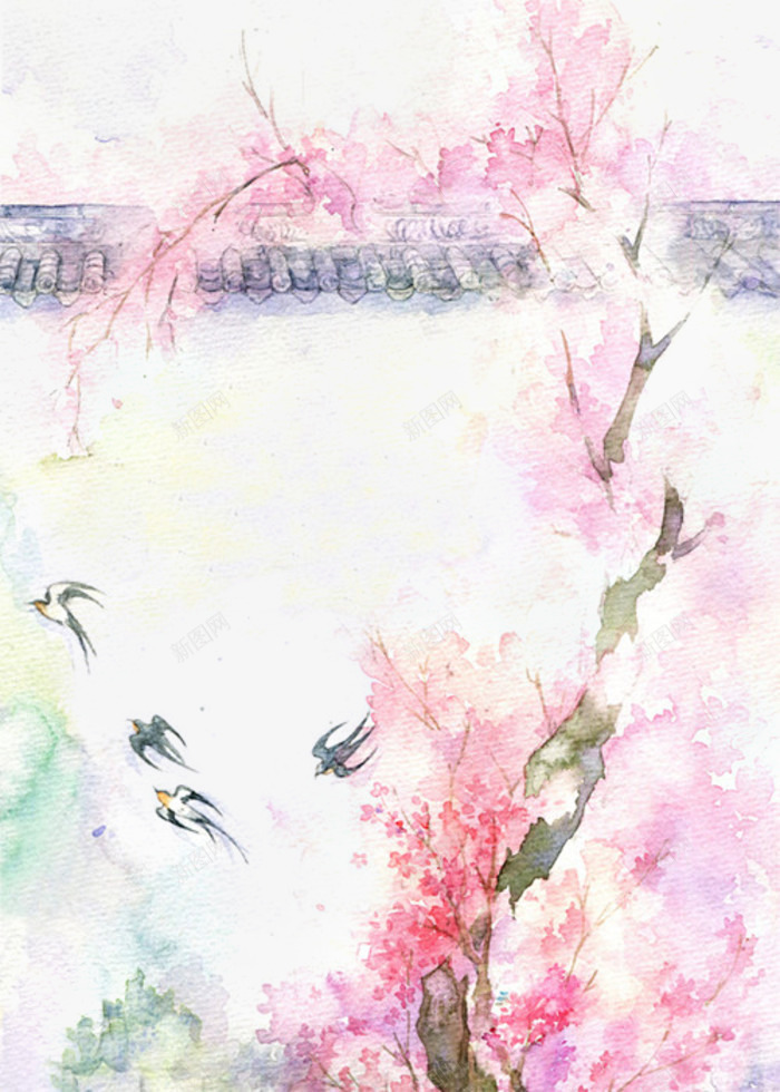 唯美古风水彩插画png免抠素材_新图网 https://ixintu.com 中国风 古代风 古风水彩 古风物件 古风花卉 山清水秀 彩色水墨画 文人墨客 水彩画 红杏出墙 花卉 花鸟鱼虫 落花流水 诗情画意 风景