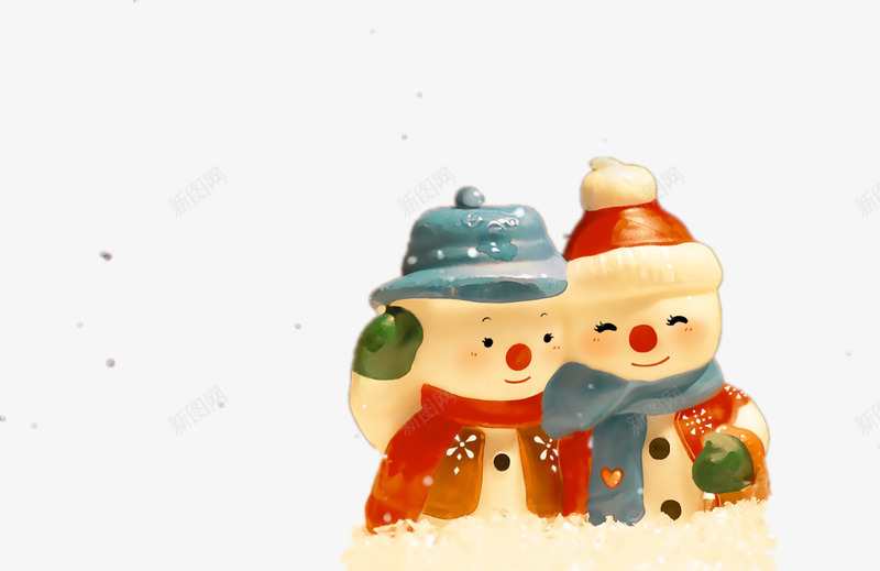 两个黏土圣诞小人png免抠素材_新图网 https://ixintu.com PPT 作品 圣诞 小人 雪人 黏土