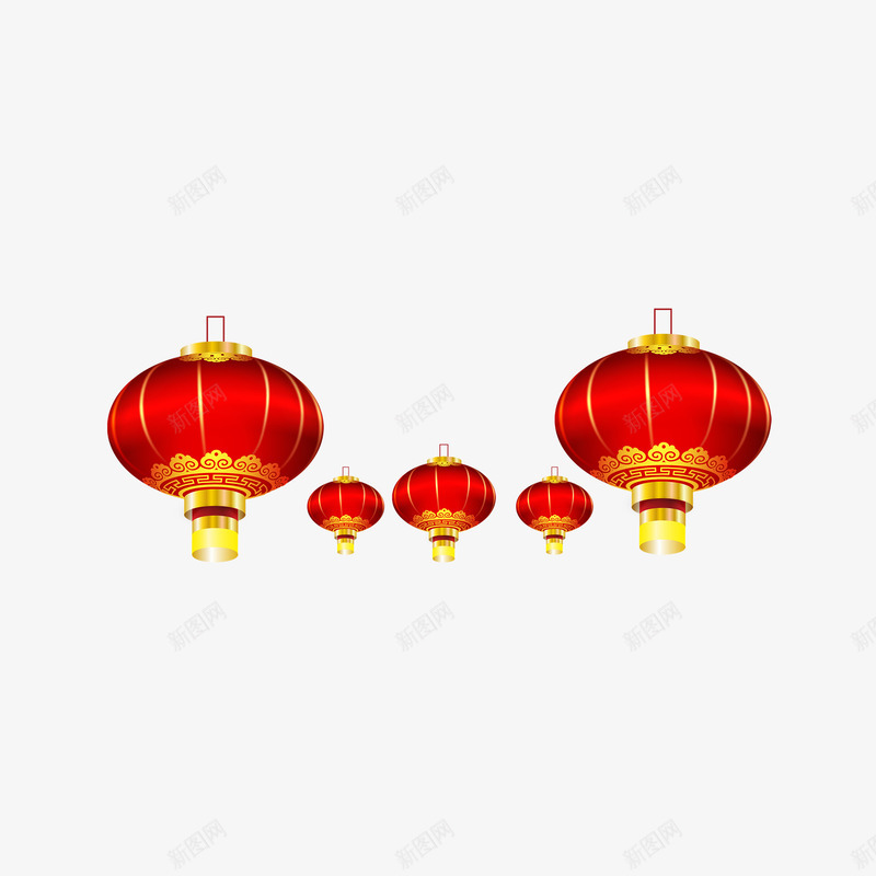 一排喜庆的大红灯笼png免抠素材_新图网 https://ixintu.com 中国风 喜庆 大红灯笼 庆典 春节 灯笼 红色 节日 过年