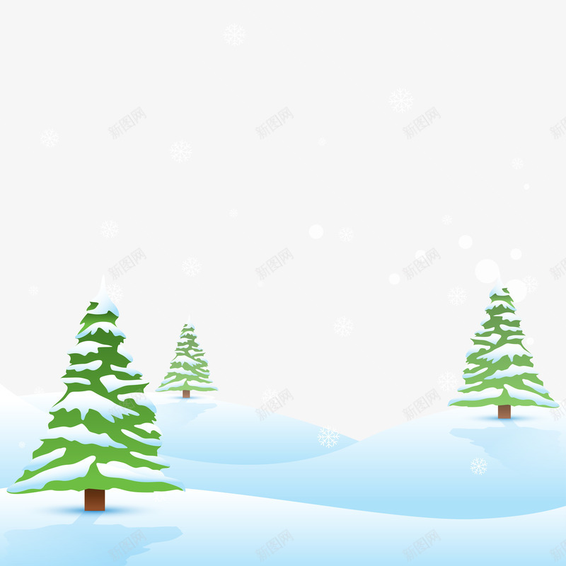 冬日雪松png免抠素材_新图网 https://ixintu.com 冬景 白色 积雪 雪松