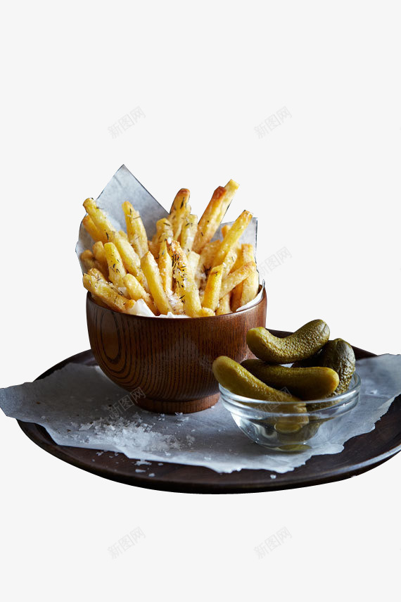 薯条腌黄瓜png免抠素材_新图网 https://ixintu.com 美食 腌黄瓜 薯条 食物