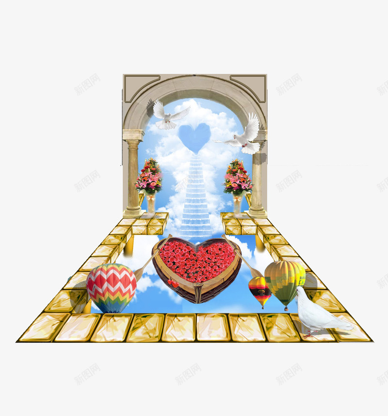 3D婚礼png免抠素材_新图网 https://ixintu.com 3D 婚礼 现场 结婚