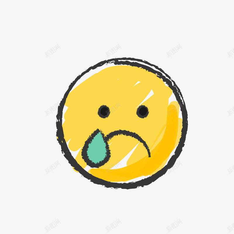手绘流鼻涕表情矢量图eps免抠素材_新图网 https://ixintu.com 卡通 卡通可爱 卡通的 可爱的表情 流鼻涕 表情 矢量图
