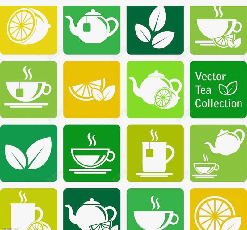 茶叶茶壶图标png_新图网 https://ixintu.com 叶子 图标 热水 茶叶 茶壶