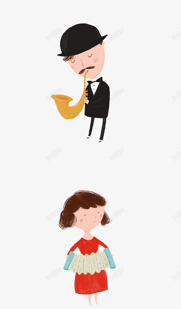 人物png免抠素材_新图网 https://ixintu.com 乐器 卡通 卡通人物 喇叭 大提琴 女孩 小提琴 广告设计 弹吉他 彩色手绘 手绘 手风琴 打鼓 打鼓的小女孩 演奏家 漫画人物设计 现场演奏 男孩 表演 音乐