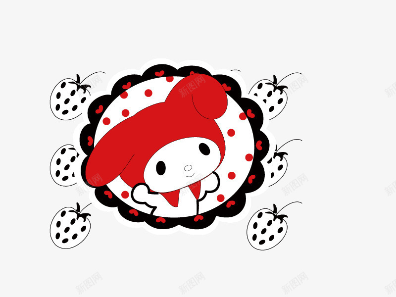 可爱小女孩草莓卡通png免抠素材_新图网 https://ixintu.com 女孩 女孩矢量 草莓 草莓卡通