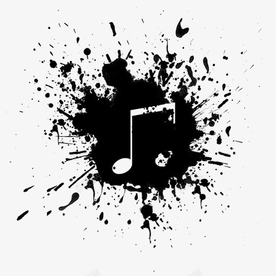 音乐png免抠素材_新图网 https://ixintu.com 喷墨 喷溅 水墨 水彩 跳动的音符 音符