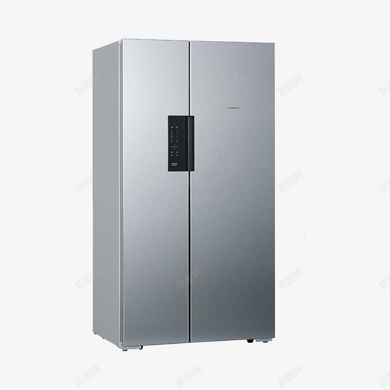 银色对开门冰箱png免抠素材_新图网 https://ixintu.com 产品实物 冰洗 变频风冷 大冰箱 家用电冰箱 家用电器 对门 银色对开门冰箱
