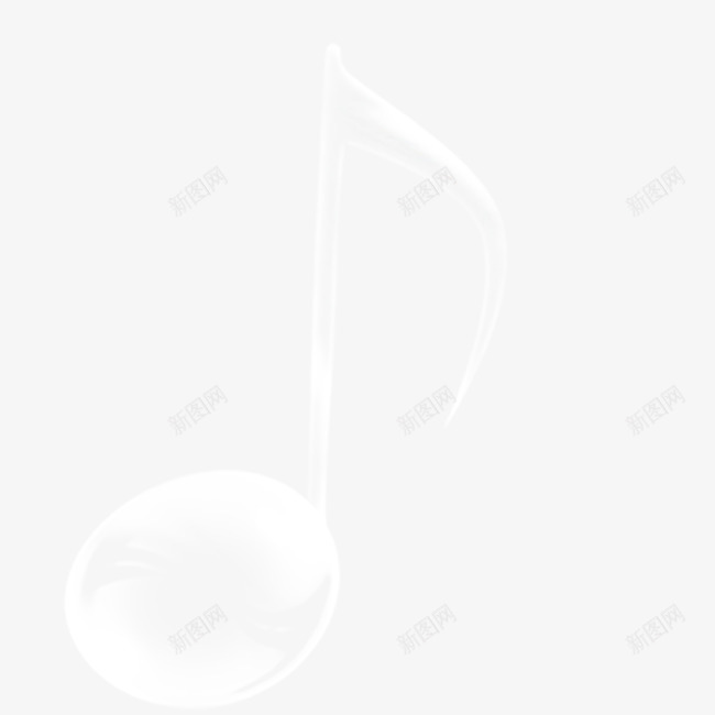 水滴形音符png免抠素材_新图网 https://ixintu.com 水 白色 音乐 音符 音符花边
