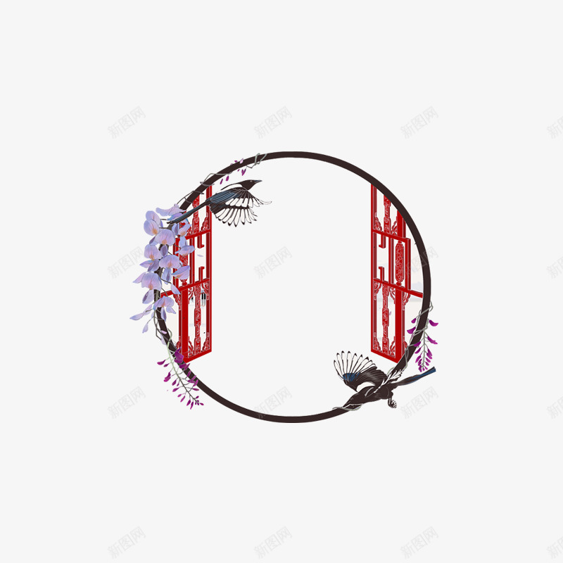 中国风古典圆圈png免抠素材_新图网 https://ixintu.com 中国风 创意边框 古典圆圈 古风圆圈 圆形 圆形边框 简约