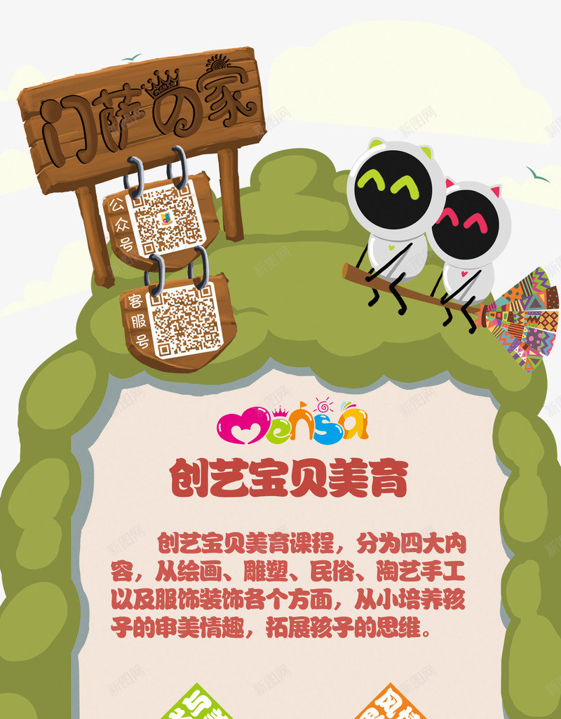创意美育psd免抠素材_新图网 https://ixintu.com 创意美育 创意美育免费下载 卡通 美术展架