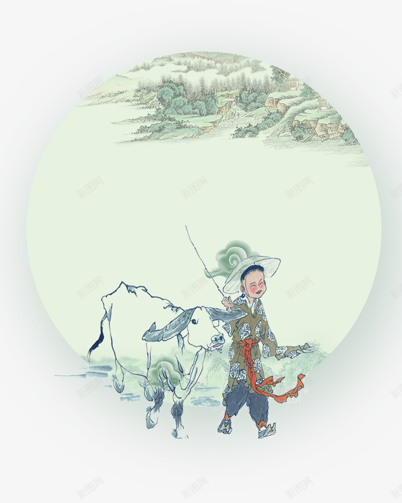 清明节水墨中国风插画png免抠素材_新图网 https://ixintu.com 中国风 传统节日 免抠 免抠下载 水墨 清明节 祭拜 艺术字 诗词