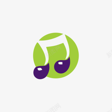 绿色创意音乐符号标识元素图标图标