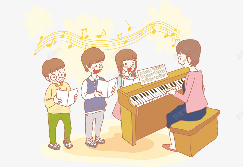 钢琴键盘爵士乐png免抠素材_新图网 https://ixintu.com 免抠 律动钢琴 简约 钢琴剪影 音乐主题 音乐背景 音符