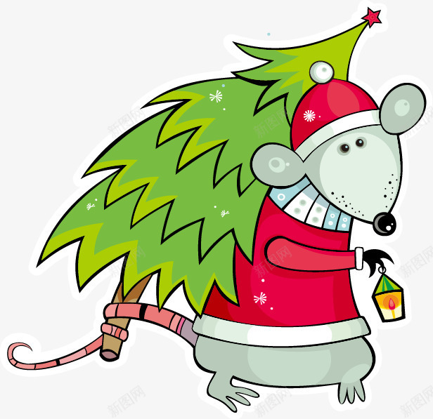 彩绘圣诞节装饰元素png免抠素材_新图网 https://ixintu.com merrychristmas 圣诞树 圣诞节元素 老鼠