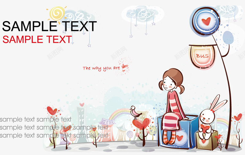 名片卡片底纹背景矢量图ai_新图网 https://ixintu.com 卡通人物 名片卡片底纹背景 韩风 矢量图