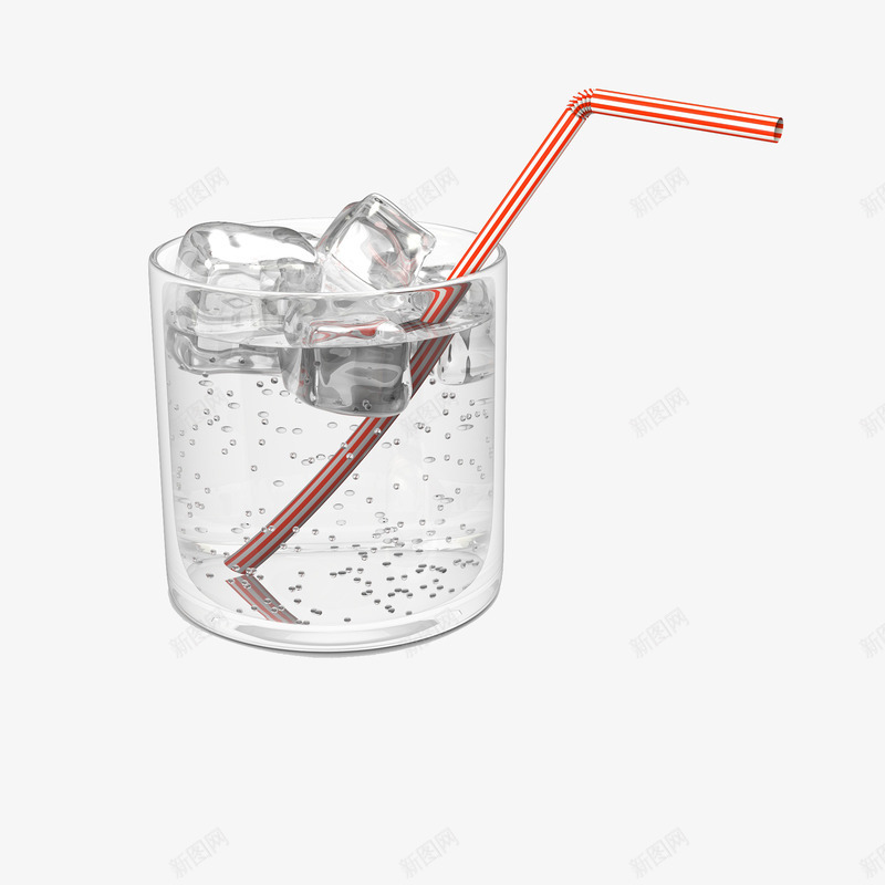 玻璃杯雪碧汽水冒气泡png免抠素材_新图网 https://ixintu.com 冰镇汽水 吸管 玻璃杯 雪碧