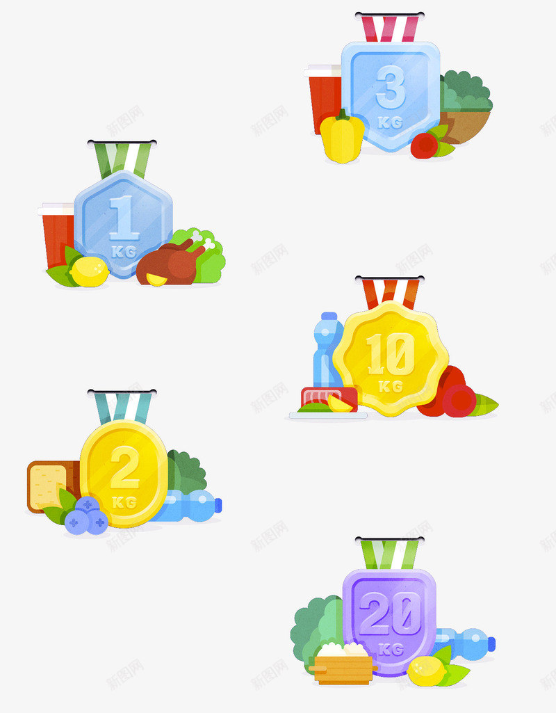 卡通奖牌图标png_新图网 https://ixintu.com 卡通 图标 奖牌
