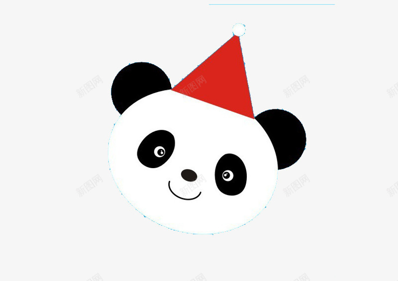 卡通熊猫png免抠素材_新图网 https://ixintu.com 帽子 熊猫 红色