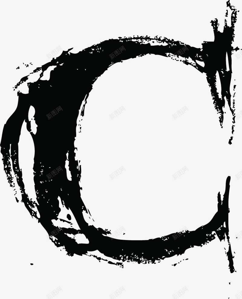 中国风墨迹字母Cpng免抠素材_新图网 https://ixintu.com C png图片 中国风 墨迹 大写字母 字母 毛笔 艺术字 英文字母