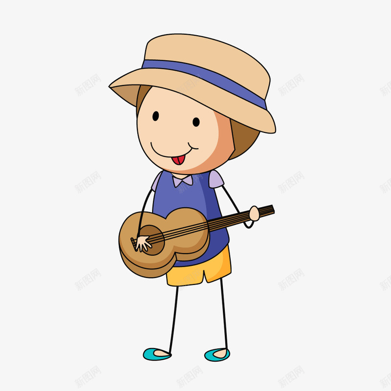 卡通小孩吉他音乐矢量图ai免抠素材_新图网 https://ixintu.com PNG矢量 卡通 吉他 吉他音乐 小孩 音乐 矢量图