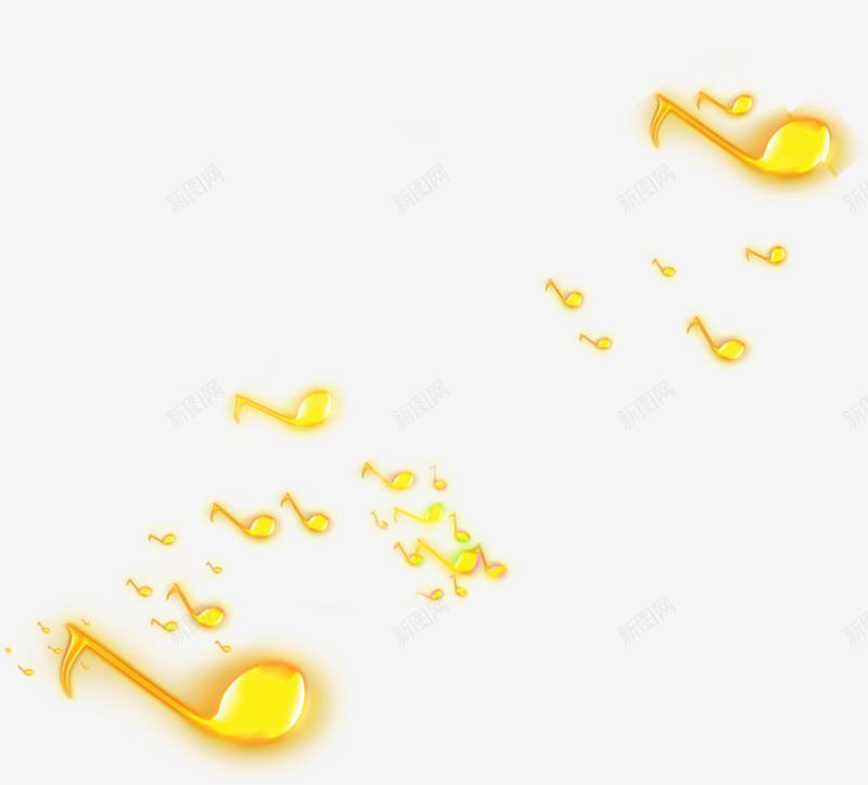 金色唯美音符免费png免抠素材_新图网 https://ixintu.com 免扣 免扣素材 免费素材 唯美 金色 音乐 音符