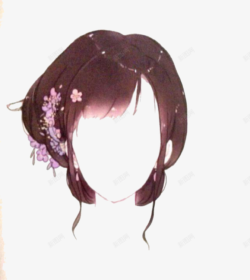 古风发型png免抠素材_新图网 https://ixintu.com 中国风 动漫发型 动漫头发 发簪 温婉风格 端庄 装饰