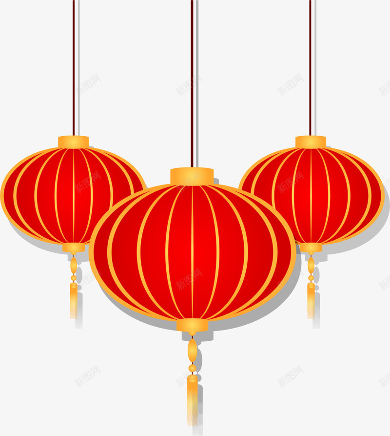 春节红色灯笼挂饰png免抠素材_新图网 https://ixintu.com 喜庆 新年灯笼 新春灯笼 春节灯笼 灯笼挂饰 红色灯笼
