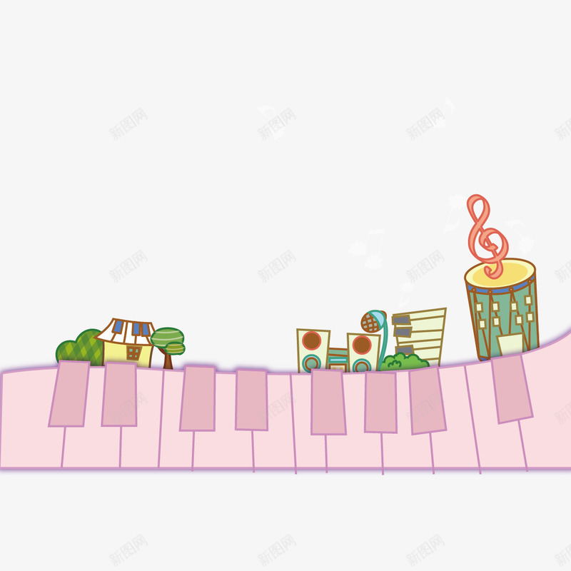 钢琴和音符矢量图ai免抠素材_新图网 https://ixintu.com 钢琴 钢琴上的音符 音乐 音符 矢量图