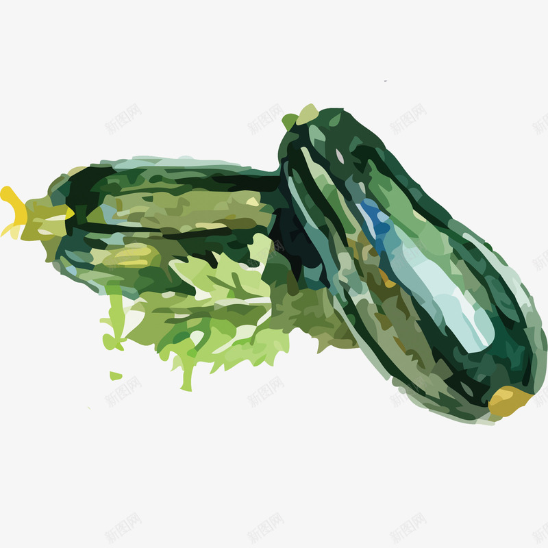 手绘黄瓜蔬菜png免抠素材_新图网 https://ixintu.com 素材 蔬菜 黄瓜