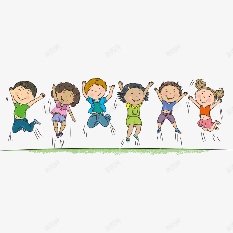 欢呼小孩矢量图eps免抠素材_新图网 https://ixintu.com 人物 人物插画 卡通人物 小孩子 欢呼 矢量人物 矢量图
