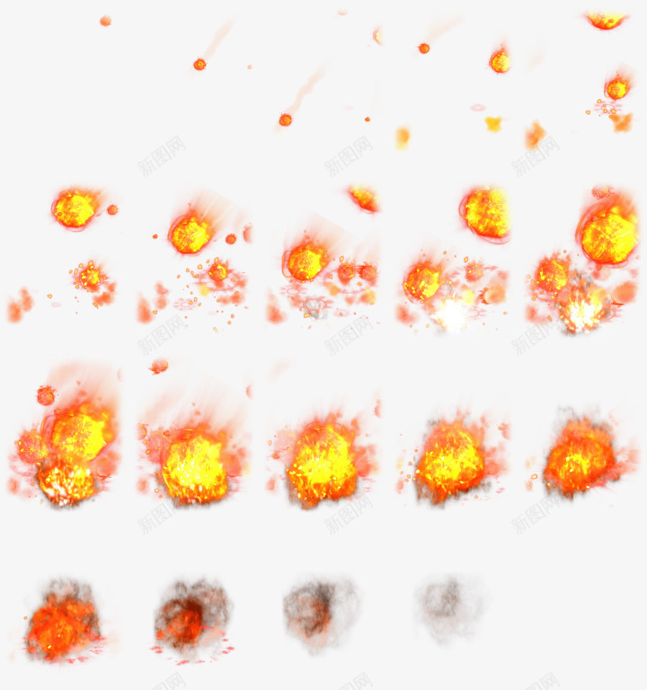 火焰燃烧动画png免抠素材_新图网 https://ixintu.com 一组 动画 合成 帧 序列帧动画 攻击 游戏 爆炸