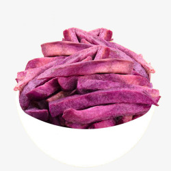 一碗美味油炸紫薯条休闲零食素材