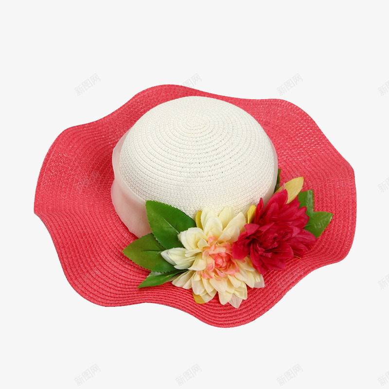 花朵装饰编织草帽png免抠素材_新图网 https://ixintu.com 产品实物 宽沿草帽 帽子 服装配饰 编织草帽 花朵装饰