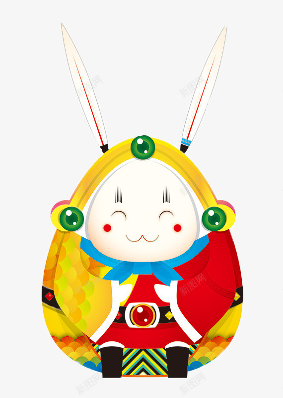 吉祥兔爷卡通画像png免抠素材_新图网 https://ixintu.com 兔爷 卡通 彩色 手绘