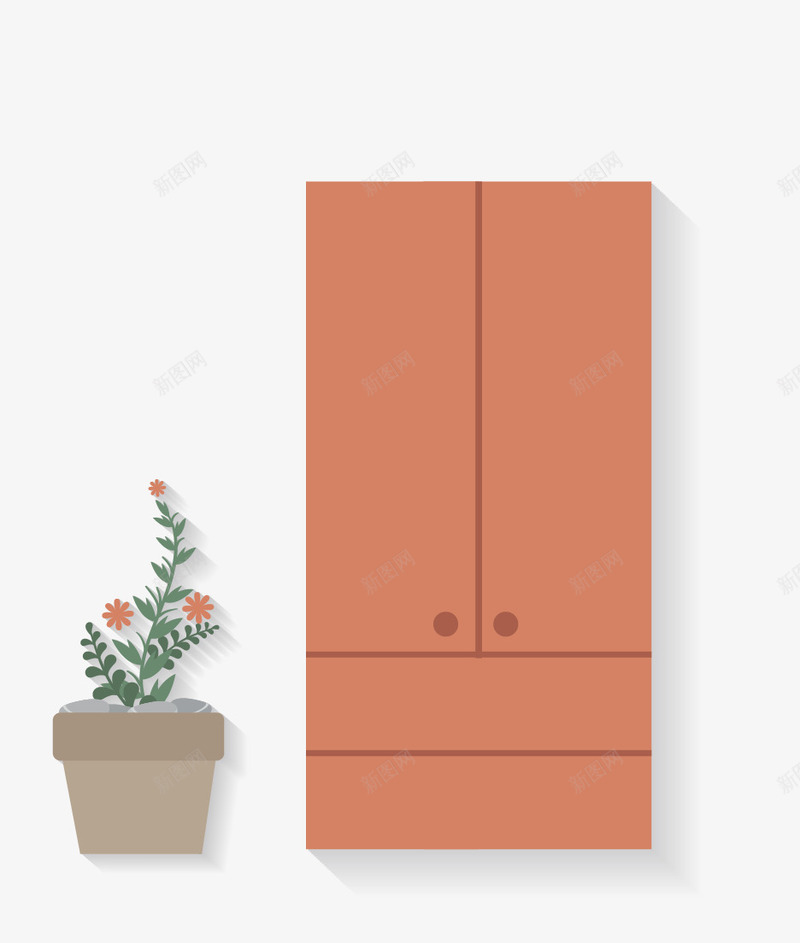 卡通家居家具衣柜绿植盆栽png免抠素材_新图网 https://ixintu.com 卡通 家具 家居 盆栽 绿植 衣柜