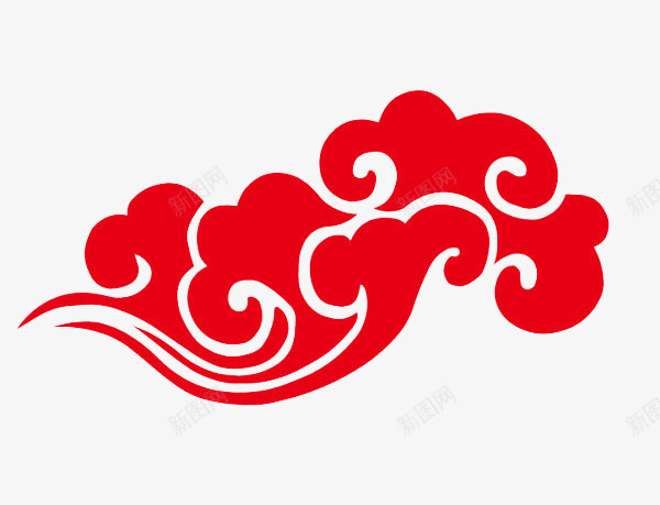 红色祥云花纹中国风png免抠素材_新图网 https://ixintu.com 中国风 祥云 红色 花纹