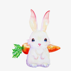 兔子背胡萝卜片素材