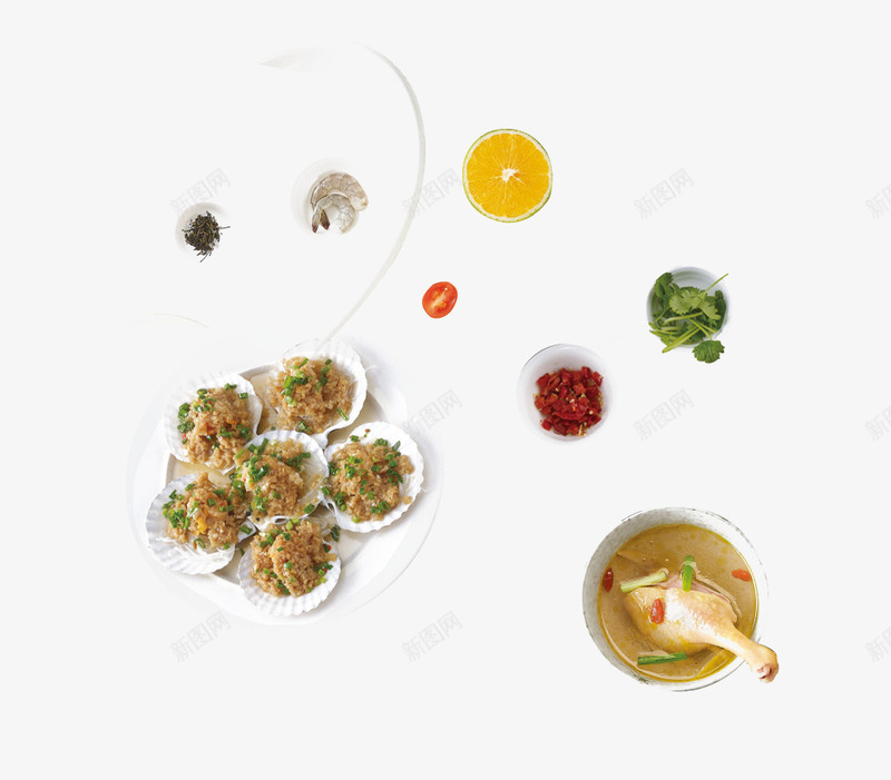 一堆食物png免抠素材_新图网 https://ixintu.com 丸子 老鸭汤 食物