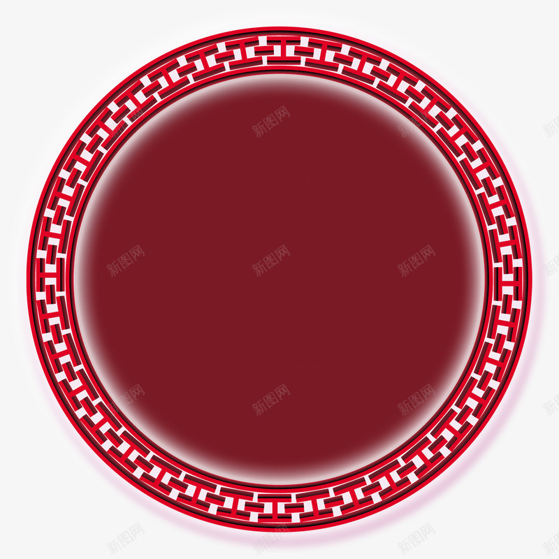 红色光环png免抠素材_新图网 https://ixintu.com 中国风 吉祥 喜庆 圆形