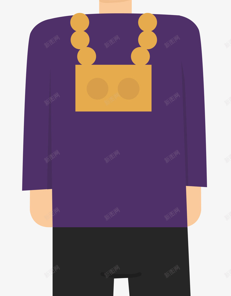 卡通人物土豪青年png免抠素材_新图网 https://ixintu.com 休闲服饰 卡通人物 土豪青年 大金链子 微笑 站立